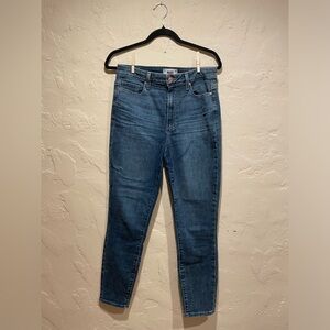 PAIGE Margot Crop Medium Wash Skinny High Waisted Denim Jeans Size 30